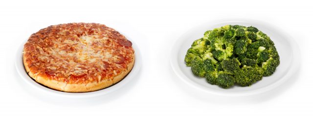 Pizza und Broccoli